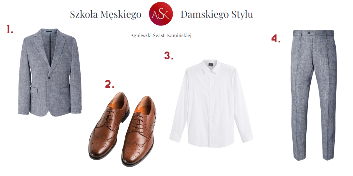 elegancki strój męski na lato