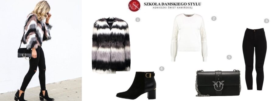 stylizacja z efektownym krótkim futrem