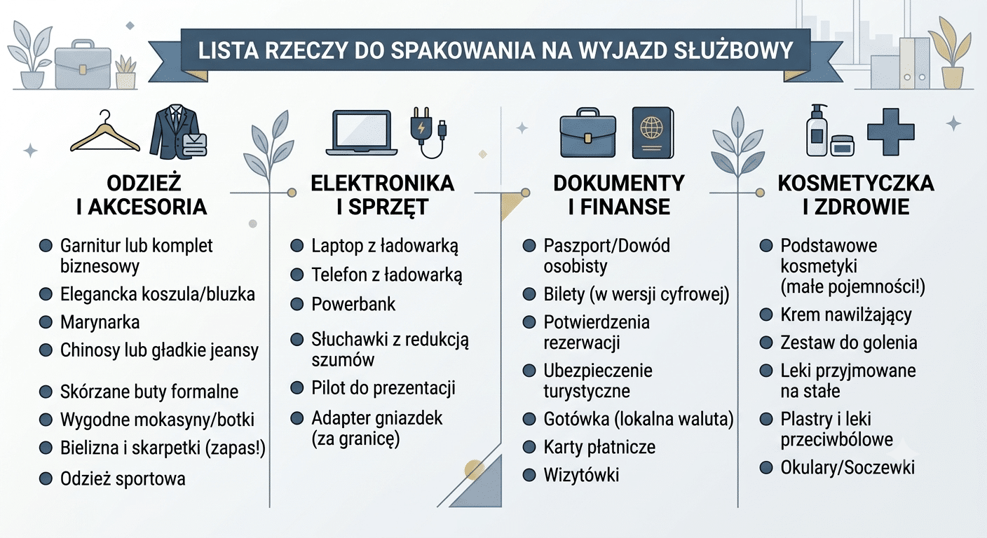 co spakować na wyjazd służbowy